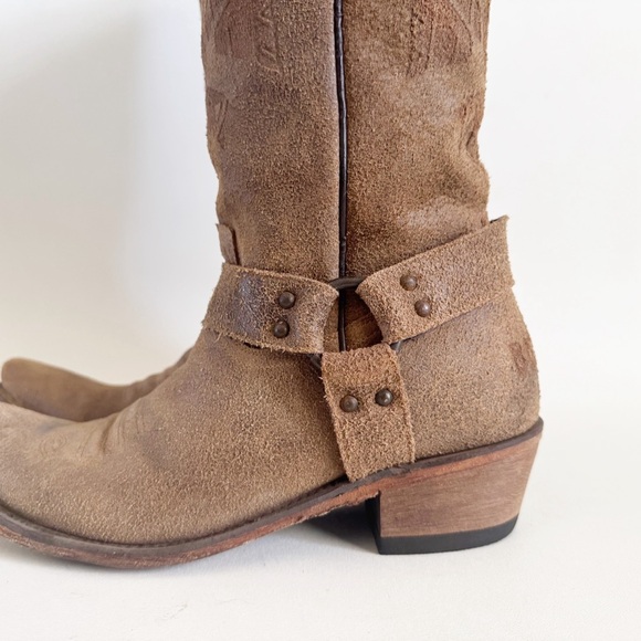 Junk Gypsy by Lane She Who Is Brave Suede Cowboy Boots Women 11 Tan - Picture 8 of 15